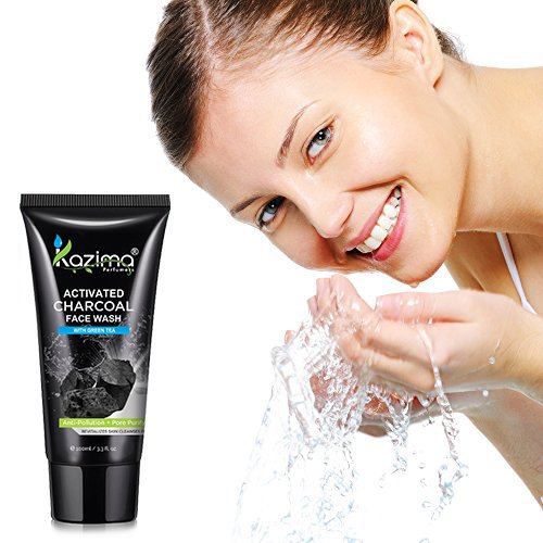 Activated Charcoal Face Wash with Green Tea – Deep Cleansing, Anti-Aging, Anti-Acne & Pimple Scar Removal – 100ml