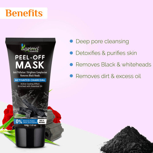 Activated Charcoal Peel Off Mask – Deep Cleansing Formula for Blackheads, Dead Skin & Pollution Removal | 100g