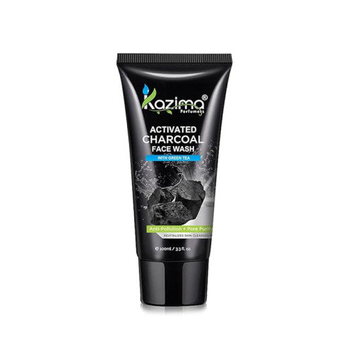 Activated Charcoal Face Wash with Green Tea – Deep Cleansing, Anti-Aging, Anti-Acne & Pimple Scar Removal – 100ml