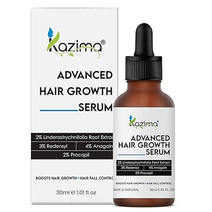 Advanced Hair Growth Serum for Men & Women – 3% Redensyl, 4% Anagain, Procapil & Lindera Extract – Fights Hair Fall, Stimulates Regrowth & Boosts Volume – 30ml