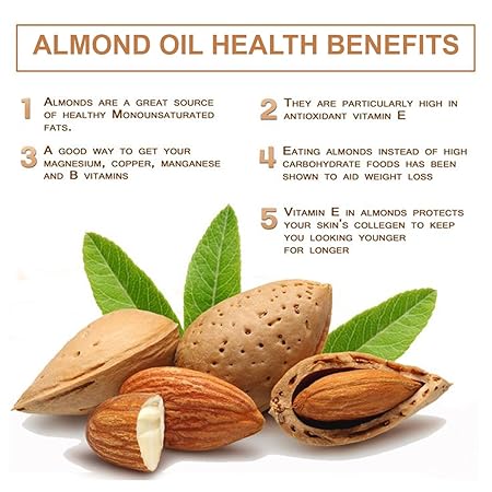 100% Pure & Natural Almond Carrier Oil – Cold Pressed for Moisturizing, Skin Nourishment, and Hair Strengthening Benefits