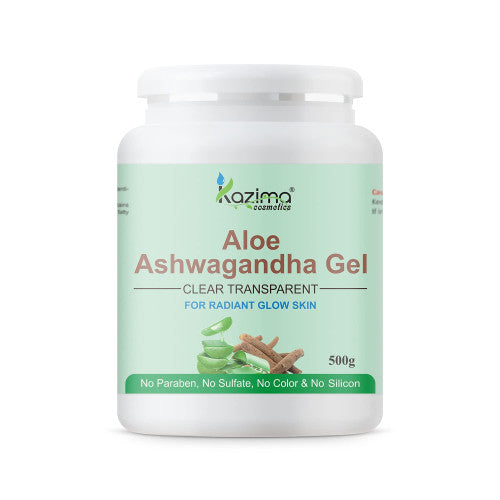 Aloe Ashwagandha Gel 100% Natural Face Moisturizer Anti-Aging Stress Relief Skin Glow & Hair Care | 500g