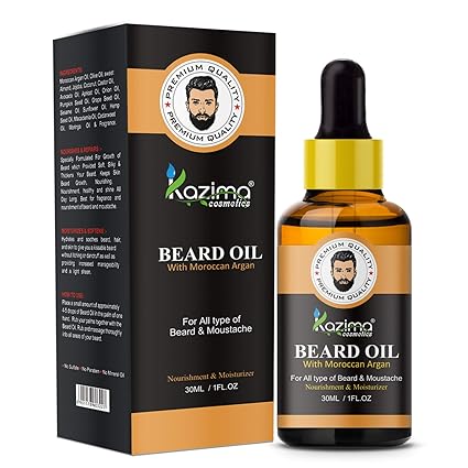 Beard & Moustache Oil (30ml) – Promotes Thick, Soft, Healthy Growth for Beard and Moustache, Nourishes Hair