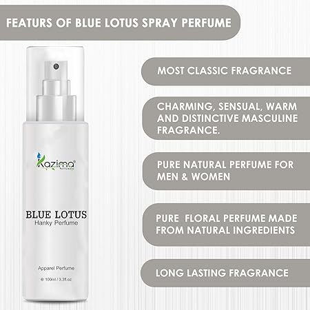 Blue Lotus Hanky Spray Perfume For Men, Women 100ML - (Free From Gas)
