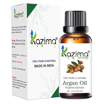 KAZIMA Combo of Cold Pressed Castor & Argan Carrier Oils for Hair, Skin & Body – 15ml Each