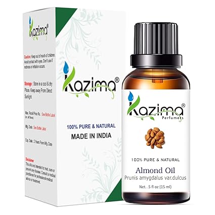 KAZIMA Olive & Almond Oil Combo – 100% Pure Cold Pressed Oils for Hair, Skin & Massage, 15 ml Each