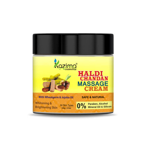 Haldi Chandan Massage Cream with Wheatgerm & Jojoba Oil – Nourishing & Brightening Ayurvedic Blend for Radiant, Healthy-Looking Skin (100g)
