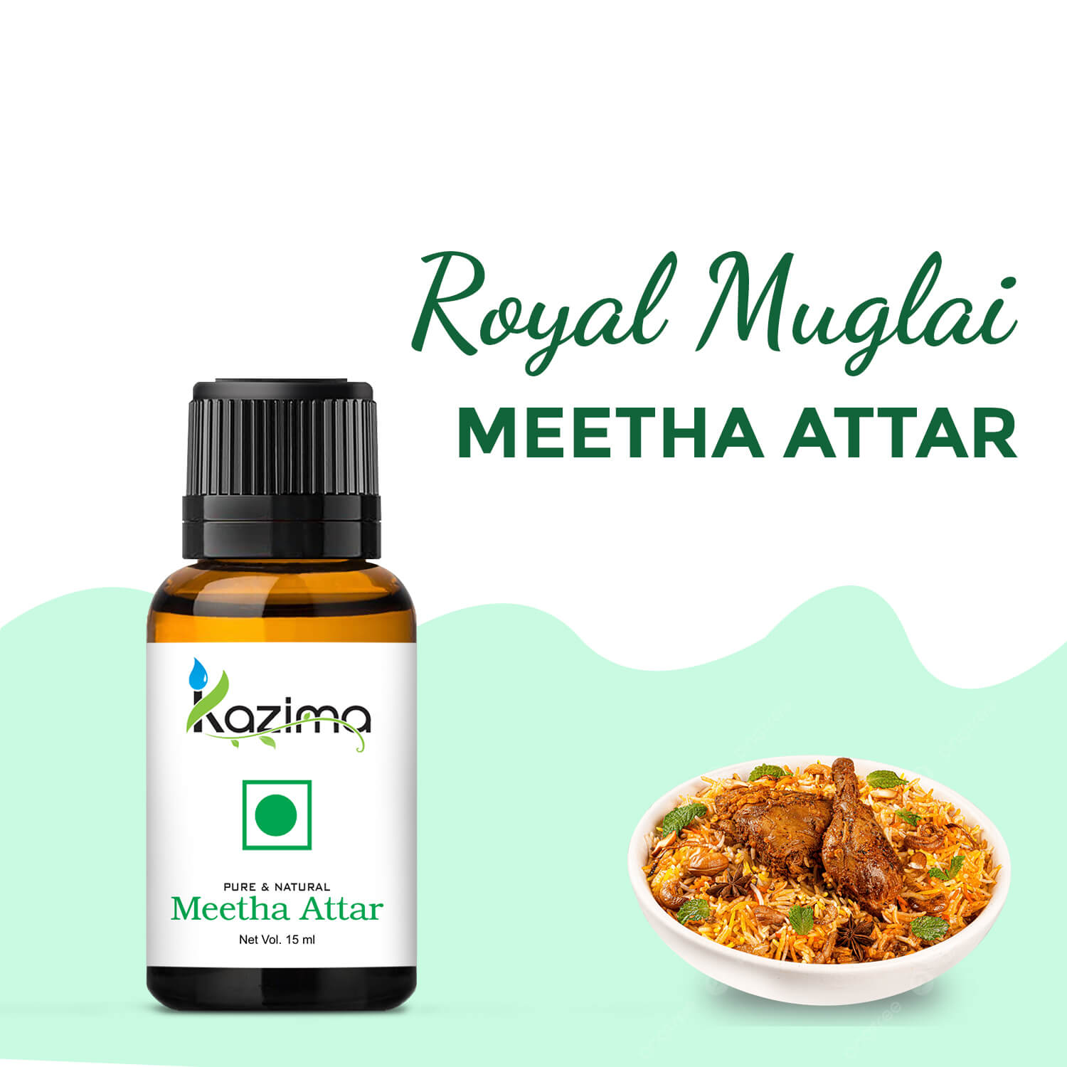 Royal Mughlai Meetha Attar | Mitha Attar for Veg/Chicken Biryani | Biryani Attar Essense for Indian Cuisines, Pulao, Mutton/Chicken, Chops, Qurma, Khushka, Stew, Kababs, Ice Cream, Milkshakes and Desserts