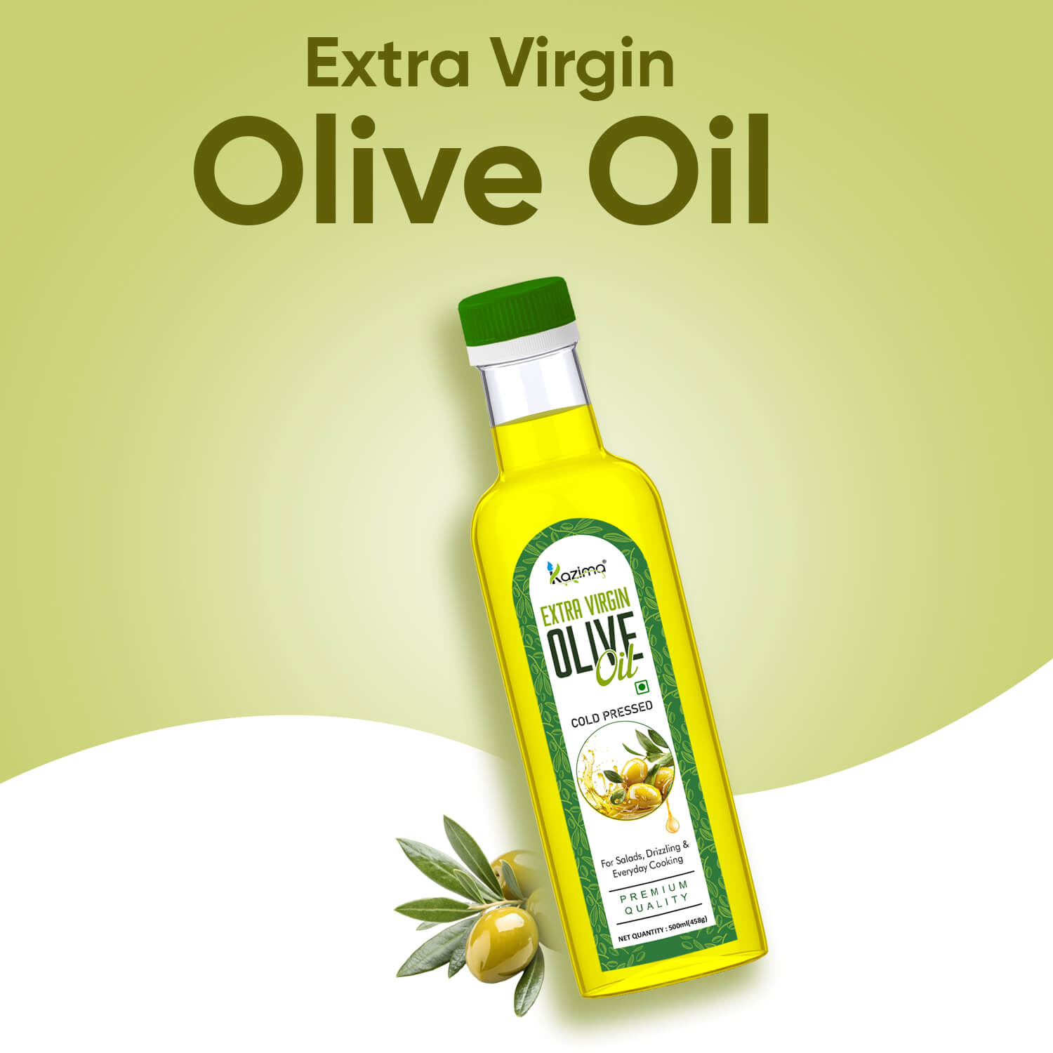 Extra Virgin Olive Oil – Cold Pressed, Pure & Unrefined Mediterranean Grade Oil, Rich in Antioxidants & Healthy Fats, Ideal for Cooking, Skin, Hair & Massage
