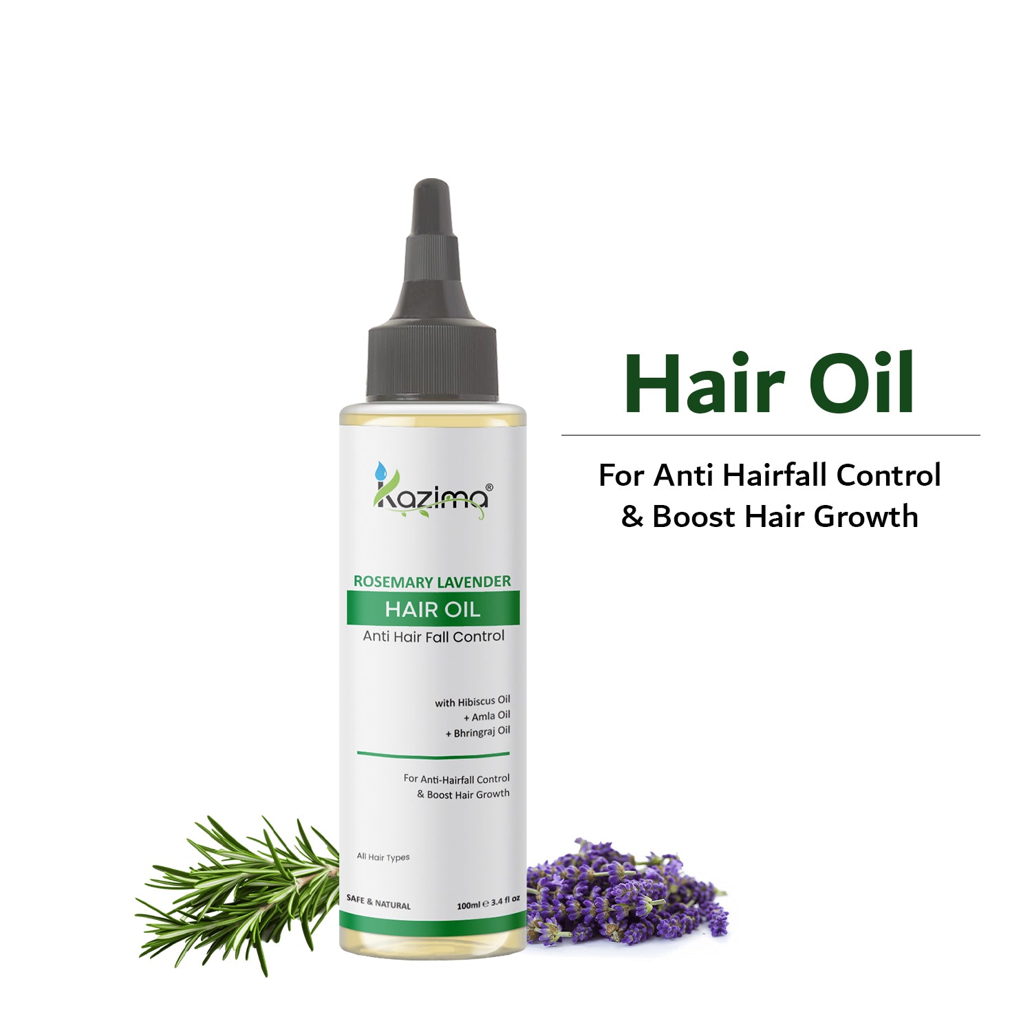 Rosemary Lavender Hair Growth Oil 100ml – Natural Formula for Strengthening, Nourishing Scalp, Promoting Hair Growth, and Reducing Hair Loss