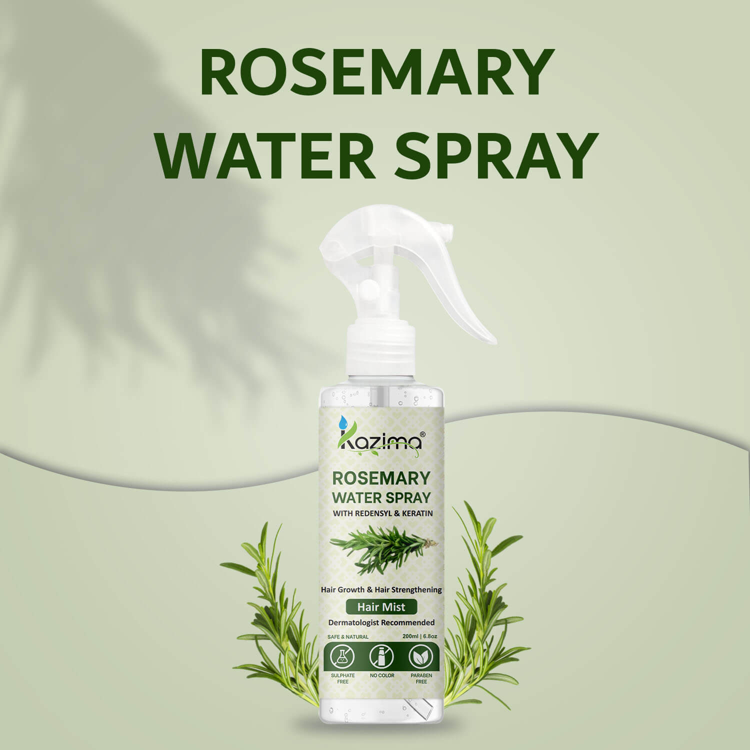 Rosemary Scalp Tonic Mist – Pure Herbal Spray for Hair Growth, Hair Fall Control & Healthy Shine (200ml)