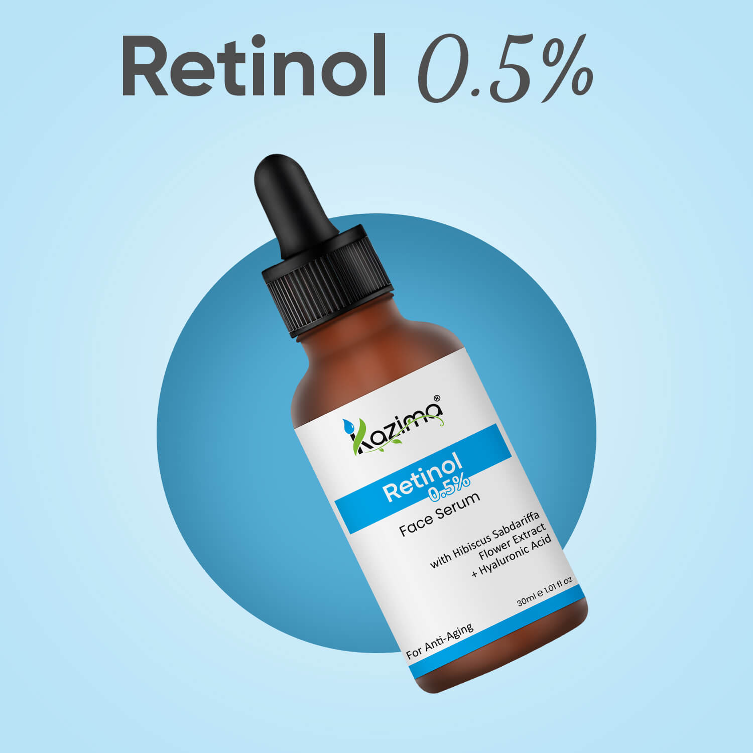 0.5% Retinol Face Serum for Anti-Aging, Wrinkles, Fine Lines & Skin Firming – 30ml | Beginner-Friendly | For All Skin Types
