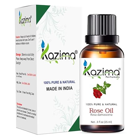 100% Pure Rose Essential Oil Natural & Undiluted - Skin, Hair, Acne-Fighting & Mood-Boosting