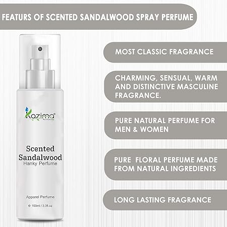 Sandalwood Scented Hanky Spray Perfume for Men & Women | 100ML Gas-Free, Long-lasting Fragrance for All Occasions