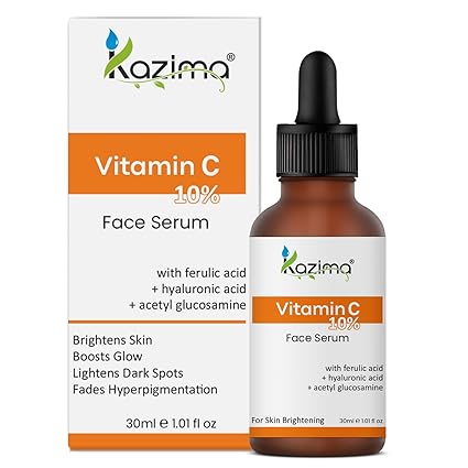 10% Vitamin C Face Serum with 0.5% Ferulic Acid & Hyaluronic Acid for Dark Spots, Hyperpigmentation & Brightening for Men & Women | 30 ml
