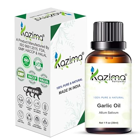 100% Pure Garlic Essential Oil – Natural, Undiluted, Therapeutic Grade for Immunity, Skin, and Hair Health.
