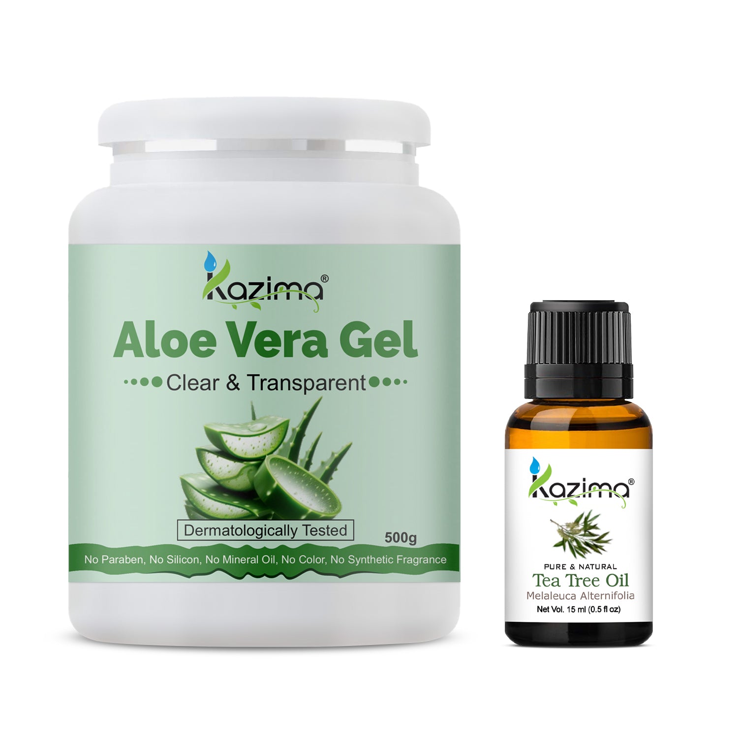 Aloe Vera Gel & Tea Tree Oil Combo for Clear-Looking Skin & Daily Hydration (Combo Pack Of 2)