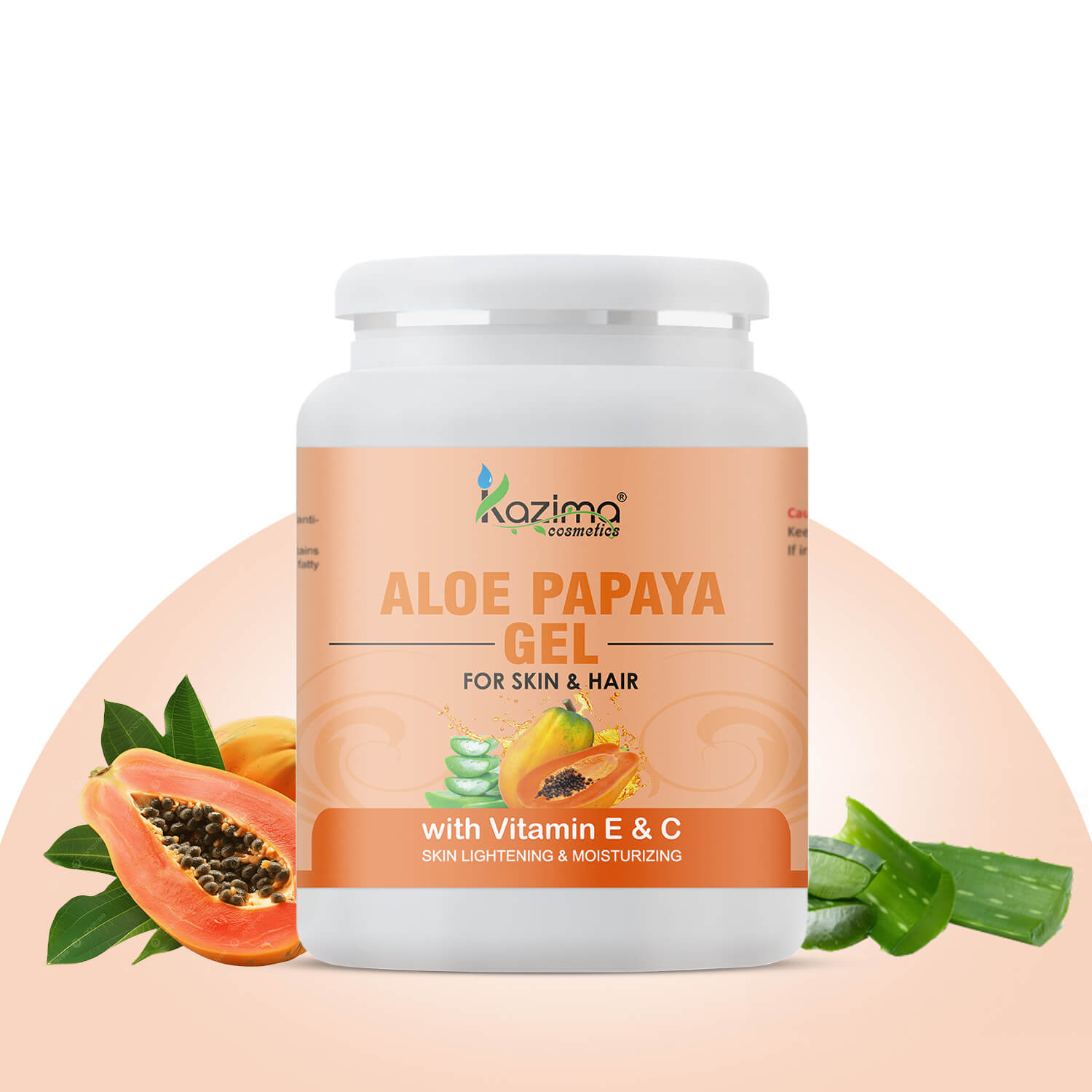 Aloe Papaya Gel 100% Natural Face Moisturizer Skin Whitening Tan Removal Brightening & Acne Care