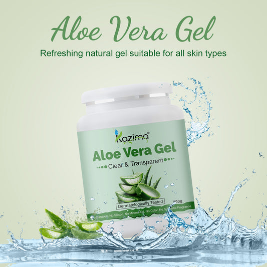 Kazima Pure Aloe Vera Gel for Skin & Hair  – Hydrates, Soothes & Repairs Acne, Scars & Sunburn