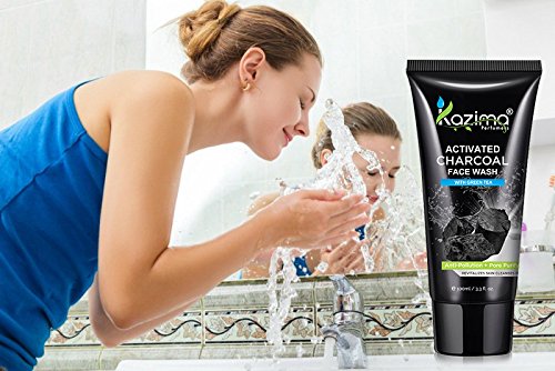 Activated Charcoal Face Wash with Green Tea – Deep Cleansing, Anti-Aging, Anti-Acne & Pimple Scar Removal – 100ml