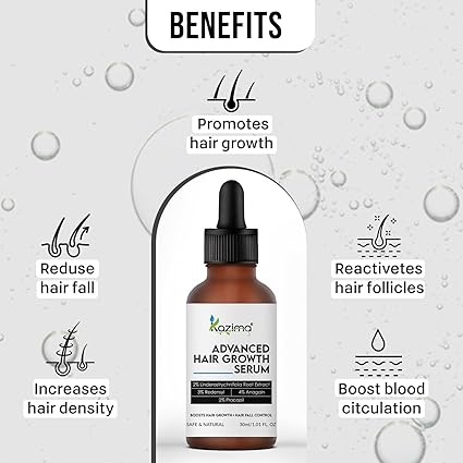 Advanced Hair Growth Serum for Men & Women – 3% Redensyl, 4% Anagain, Procapil & Lindera Extract – Fights Hair Fall, Stimulates Regrowth & Boosts Volume – 30ml