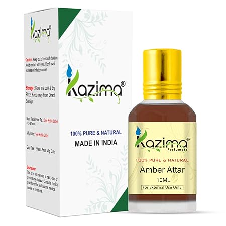 Amber Attar Perfume For Unisex - Pure Natural Undiluted (Non-Alcoholic)