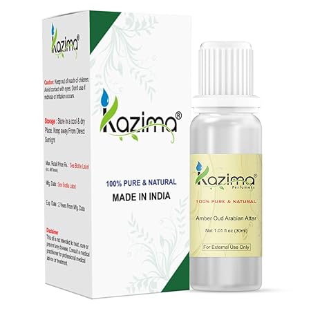 Amber Oud Arabian Attar Perfume For Unisex - Pure Natural Undiluted (Non-Alcoholic)