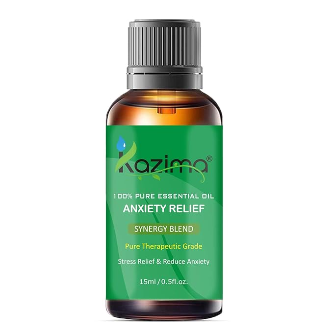 Anxiety Relief Essential Oil Blend - Pure, Natural, Therapeutic Grade for Mind and Body Relaxation, Stress & Tension Relief.