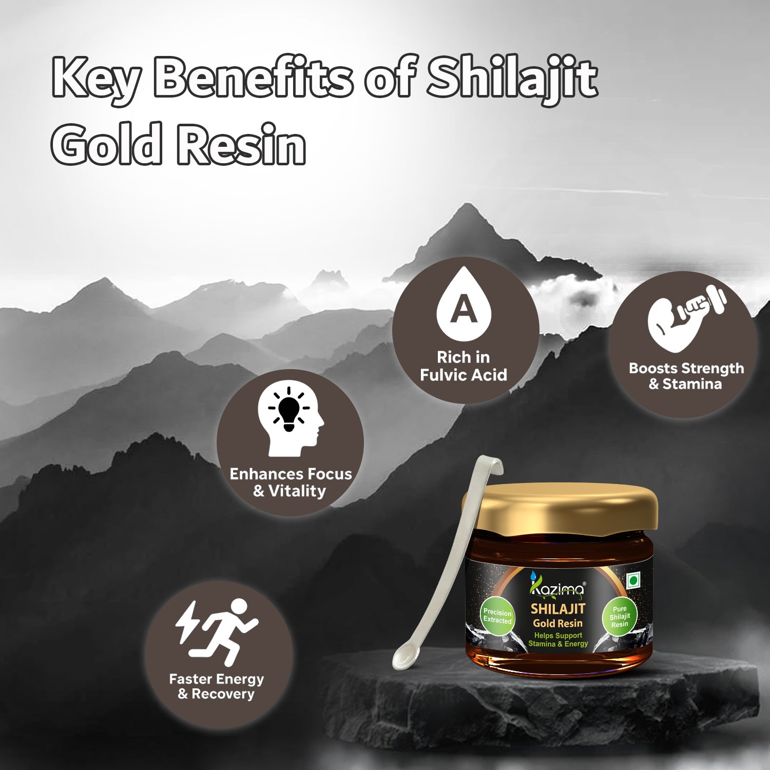 Pure Himalayan Shilajit Gold Resin