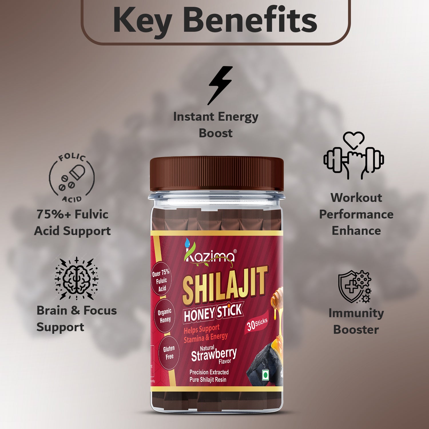Pure Himalayan Shilajit Sticks (Strawberry Flavour)