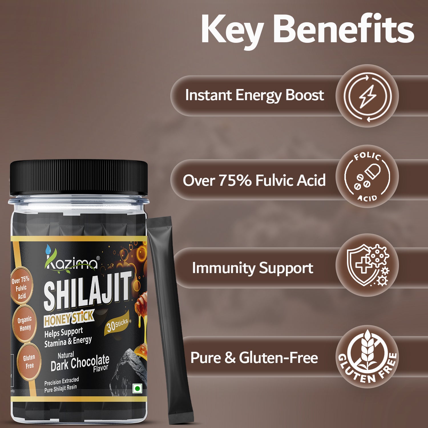 Pure Himalayan Shilajit Sticks (Dark Chocolate Flavour)