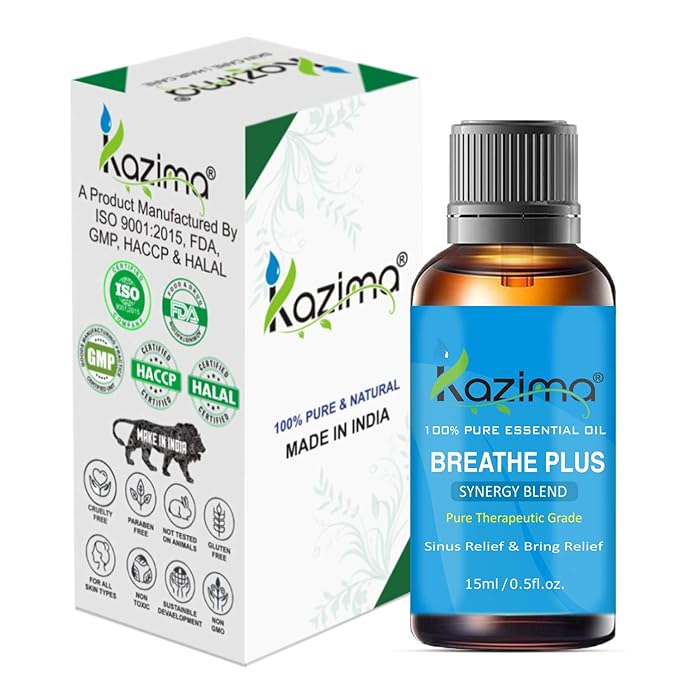 Breathe Plus Blend Essential Oil - Pure & Natural Therapeutic Grade For Mind & Body Sense of Relaxation