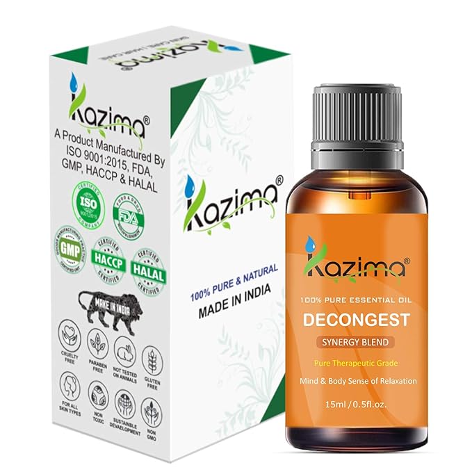 Decongest Blend Essential Oil - Pure & Natural Therapeutic Grade - For Mind & Body Sense of Relaxation