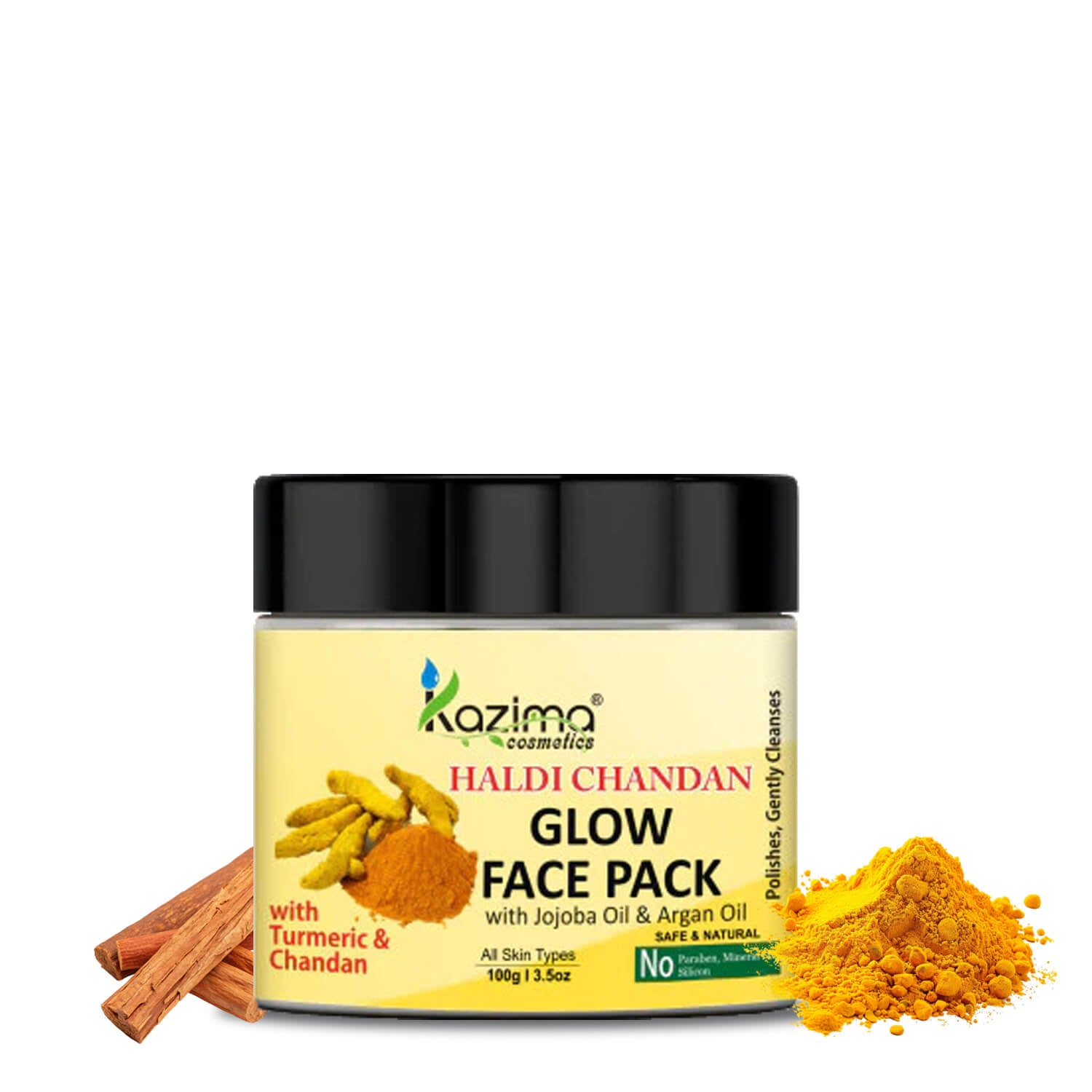 Haldi Chandan Glow Face Pack with Jojoba & Argan Oils – Brightens Skin, Unclogs Pores & Adds Radiance (100g)