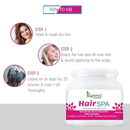 Hair SPA Treatment with Keratin & Onion Oil for Smooth, Shiny, Silky Hair - Nourishing, Strengthening & Restorative Care