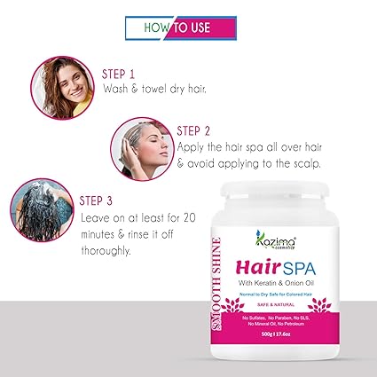 Hair SPA Treatment with Keratin & Onion Oil for Smooth, Shiny, Silky Hair - Nourishing, Strengthening & Restorative Care