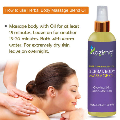Herbal Body Massage Oil for Relaxation, Pain Relief, Skin Nourishment & Hydration
