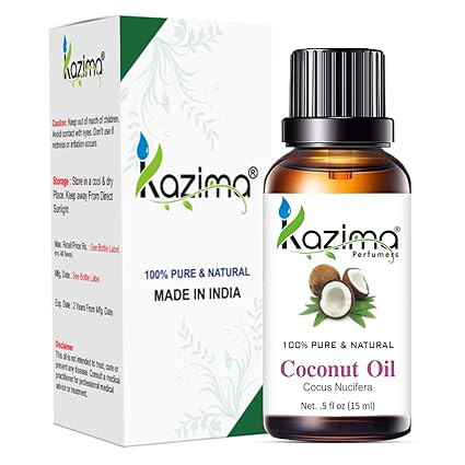 KAZIMA Coconut & Rosemary Oil Combo – 100% Pure Oils for Hair Growth, Dandruff Relief & Skin Nourishment – 15ml x 2