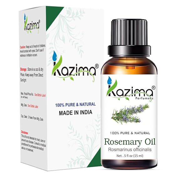 KAZIMA Combo of Rosemary & Lavender Oil – Natural Solution for Hair Fall, Acne, Face Glow & Aromatherapy, 15 ml Each