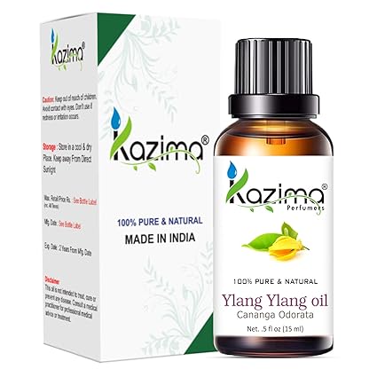 KAZIMA Lavender & Ylang Ylang Oil Combo – 100% Pure Essential Oils for Body Massage, Hair Growth & Aromatherapy – 15ml Each