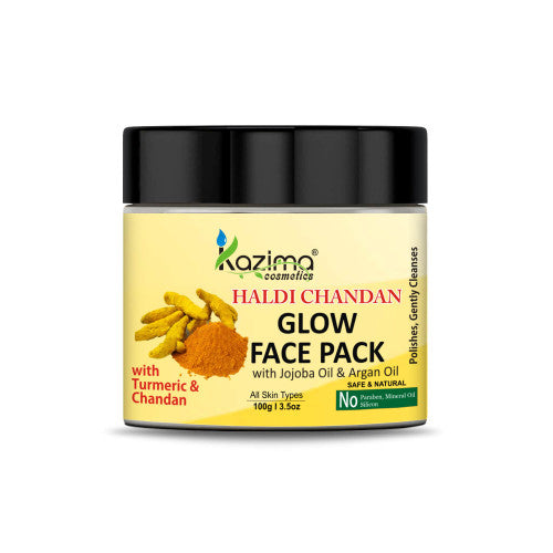 Haldi Chandan Glow Face Pack with Jojoba & Argan Oils – Brightens Skin, Unclogs Pores & Adds Radiance (100g)