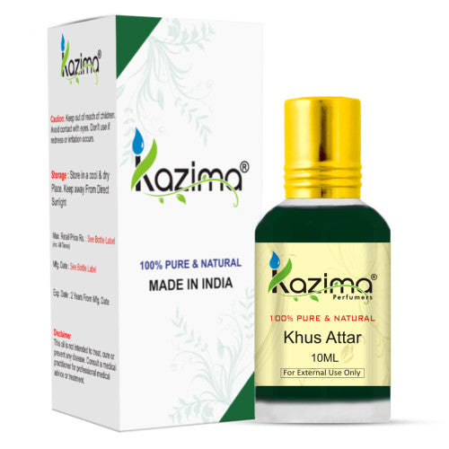 Khus Attar Perfume For Unisex - Pure Natural Undiluted (Non-Alcoholic)
