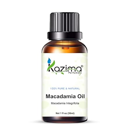 100% Pure Macadamia Cold Pressed Carrier Oil – Natural, Undiluted Oil for Hair, Skin, and Moisture