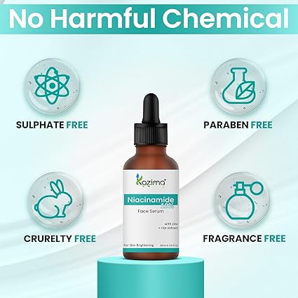 10% Niacinamide Face Serum with Zinc & Rice Extract – Fades Acne Marks & Dark Spots (30ml)