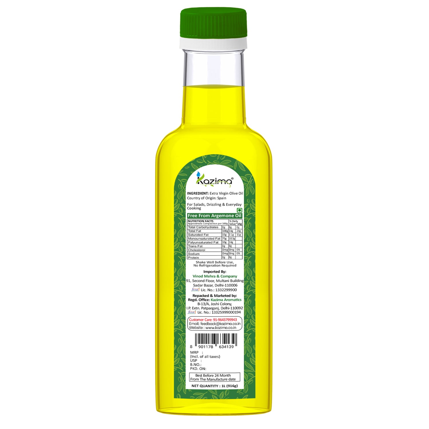 Extra Virgin Olive Oil – Cold Pressed, Pure & Unrefined Mediterranean Grade Oil, Rich in Antioxidants & Healthy Fats, Ideal for Cooking, Skin, Hair & Massage