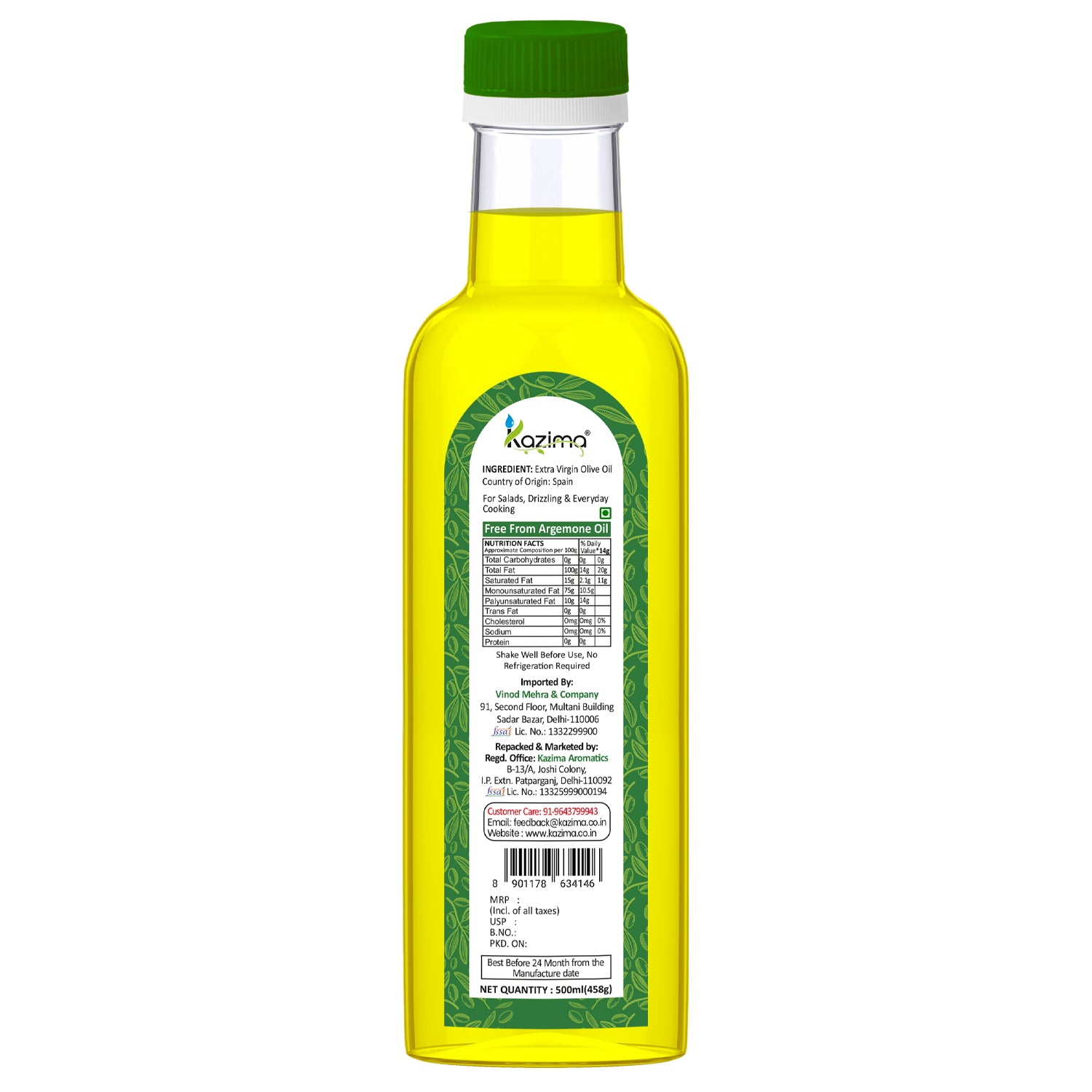 Extra Virgin Olive Oil – Cold Pressed, Pure & Unrefined Mediterranean Grade Oil, Rich in Antioxidants & Healthy Fats, Ideal for Cooking, Skin, Hair & Massage
