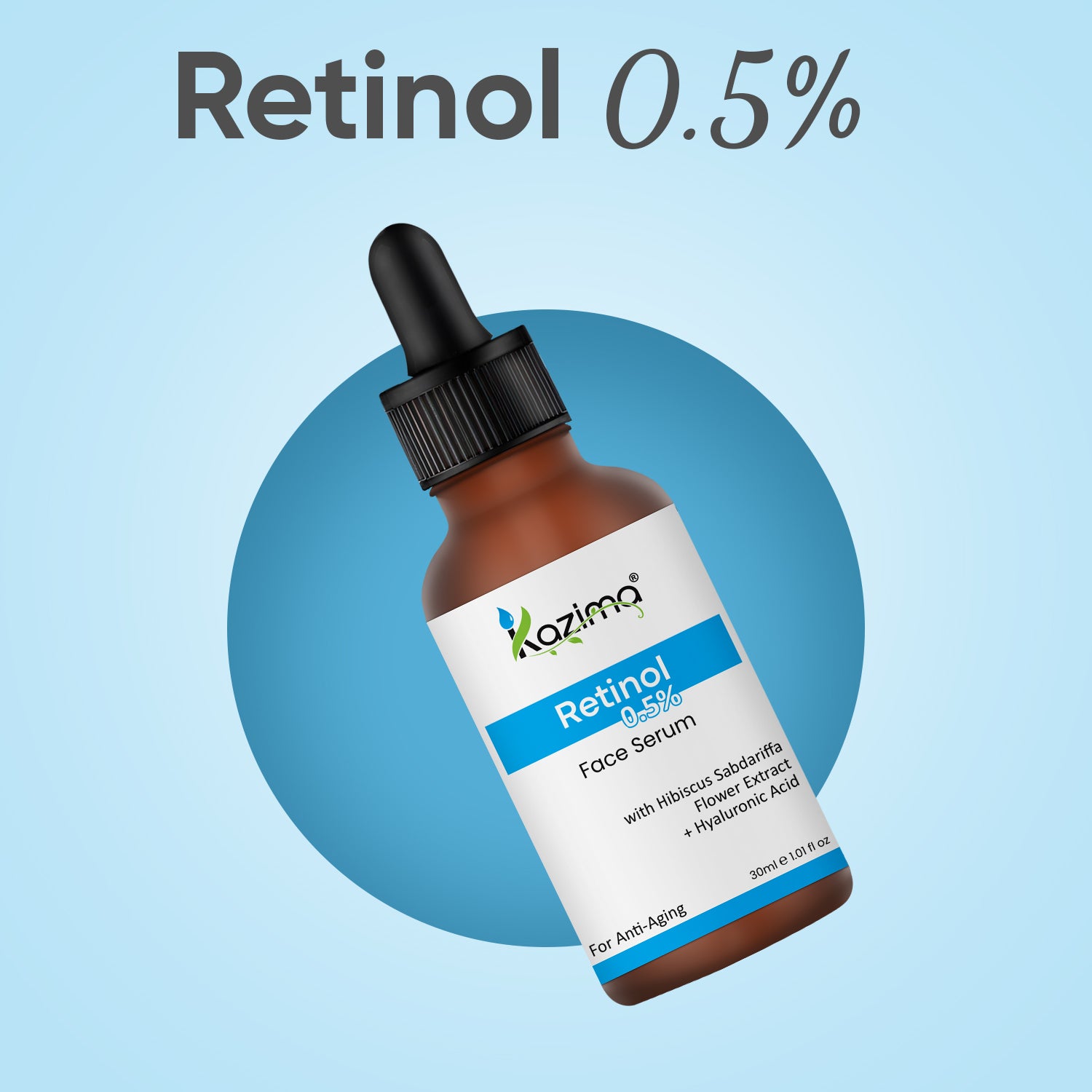 0.5% Retinol Face Serum for Anti-Aging, Wrinkles, Fine Lines & Skin Firming – 30ml | Beginner-Friendly | For All Skin Types
