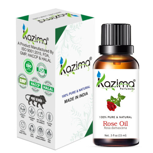 100% Pure Rose Essential Oil Natural & Undiluted - Skin, Hair, Acne-Fighting & Mood-Boosting