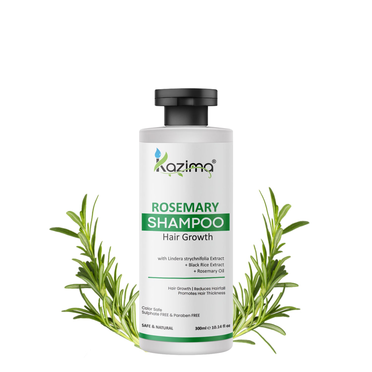 Rosemary Hair Growth Shampoo 300ml - Promotes hair growth, strengthens hair and nourishes the scalp for thick & healthy hair