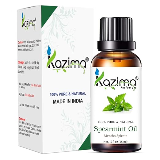 100% Pure Spearmint Essential Oil - Natural, Undiluted with Refreshing Benefits for Clarity, Digestion & Relaxation